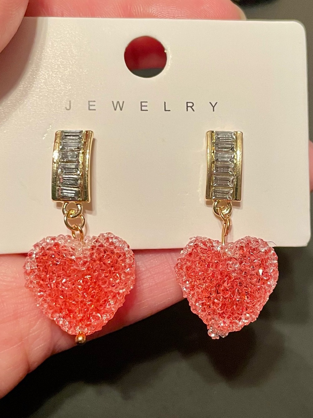 Heart “Sugar” Coated Jelly Core Drop Earrings